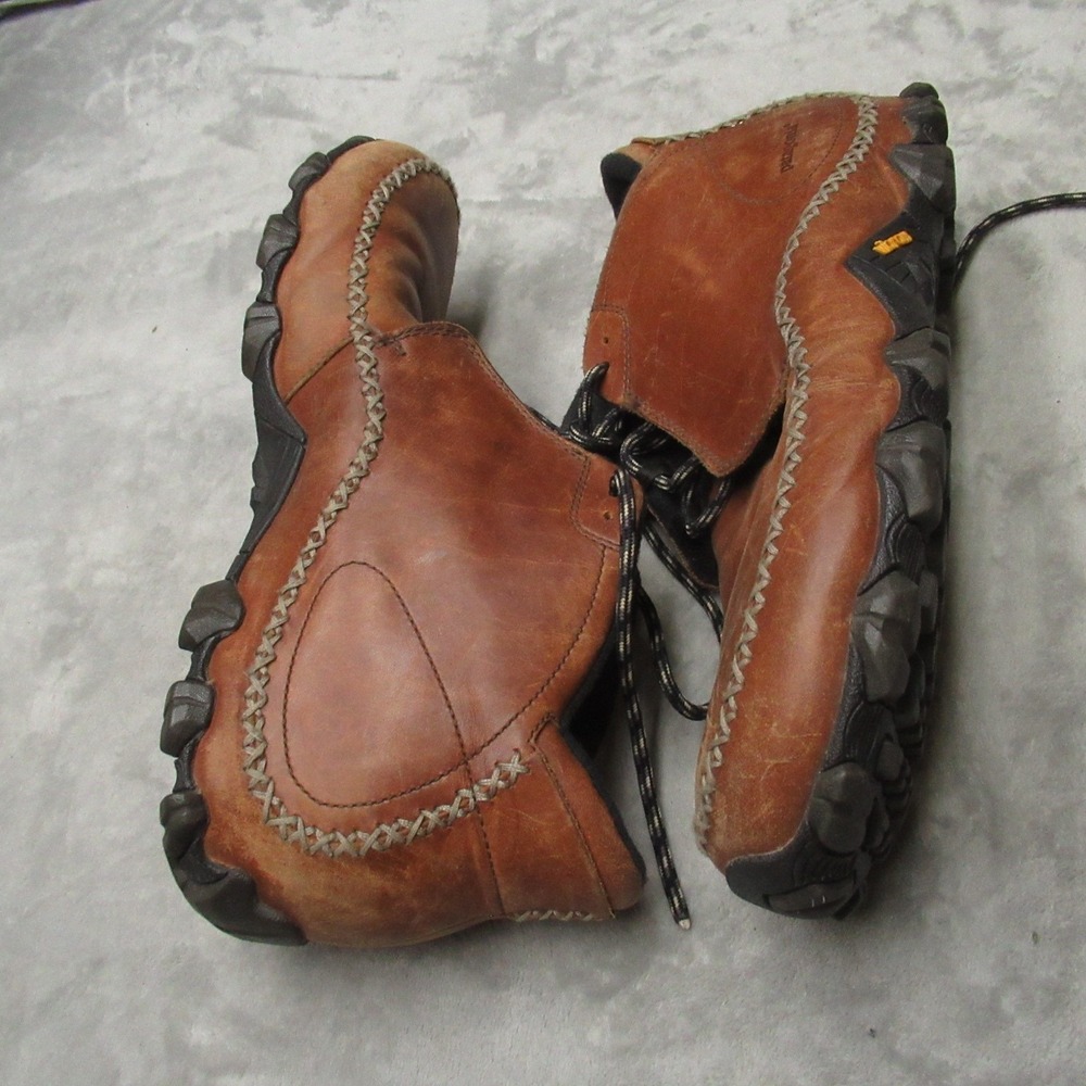 Patagonia Mens 14 Mid Boots Brown Leather Vibram Ranger Smith Waterproof Lace Up - Picture 6 of 16